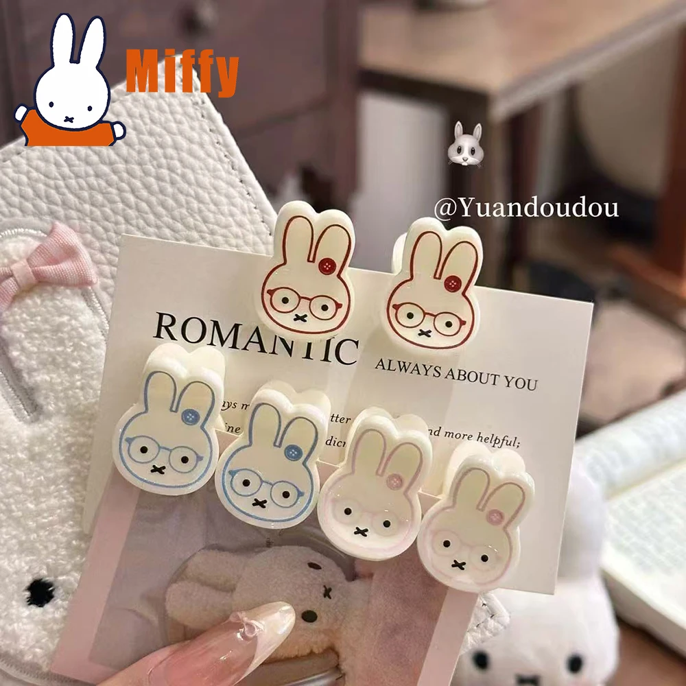 Kawaii Miffy مقاطع الشعر الصغيرة لطيف الكرتون مشبك شعر مقاطع الجمالية اكسسوارات تصفيف الشعر اكسسوارات أرنب دبوس الشعر فتاة هدية #1
