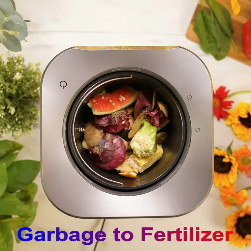 Small Kitchen Waste Food Composting Crusher Garbage Shredder Trash Composter Residue Handler Disposal Compost Device Processor