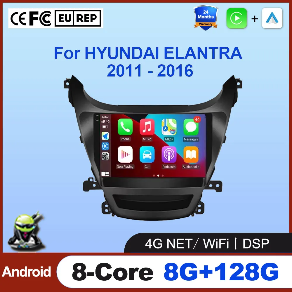 

Android OS For Hyundai Elantra 2011 - 2013 2014 - 2016 Multimedia Stereo Video Car Radio PlayerGPS Navigation 4G+WIFI Bluetooth