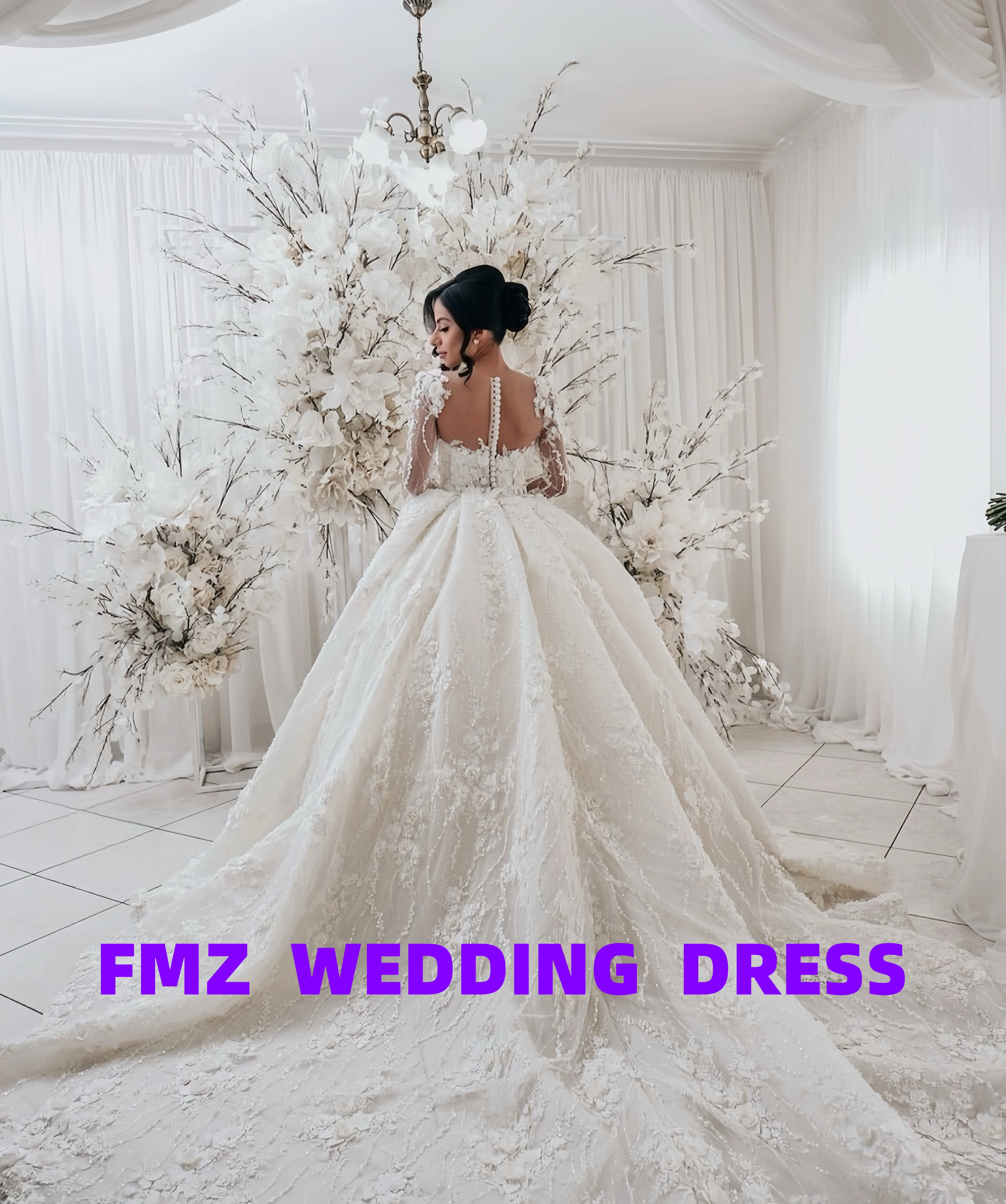 Бальное платье с милым воротником и длинными рукавами по индивидуальному заказу, элегантное свадебное платье, свадебное платье, платье для женщин, robe de mariee