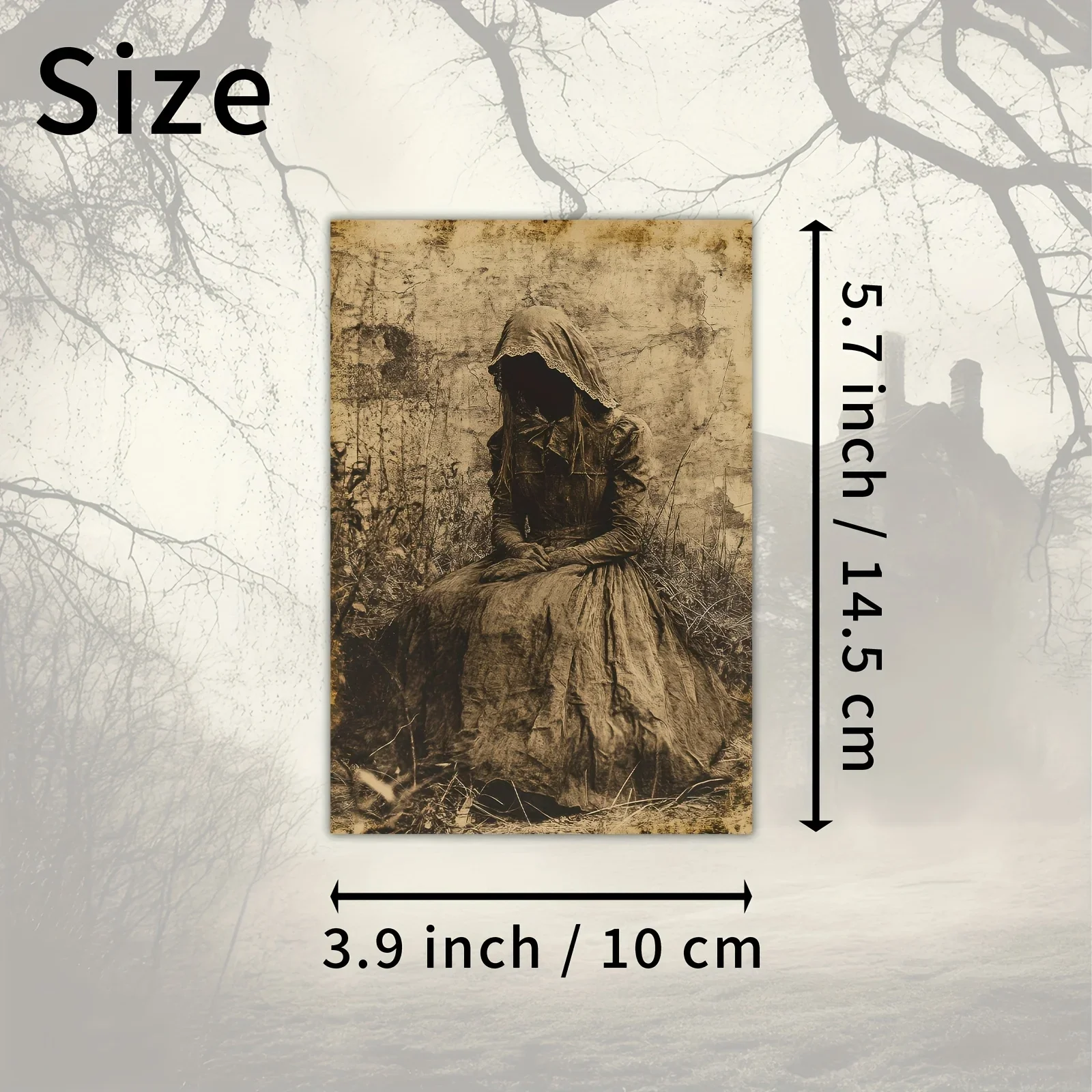 20PCS Abandoned Village Eerie Scene Postcards, Horror Themed Paper, Suitable for Hand Account Collage and Handmade Production