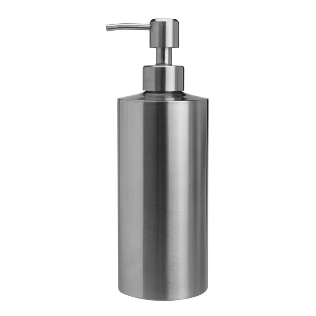 Stainless Steel Hand Wash Dispenser Refillable Countertop Bottle 20.5x5.5cm