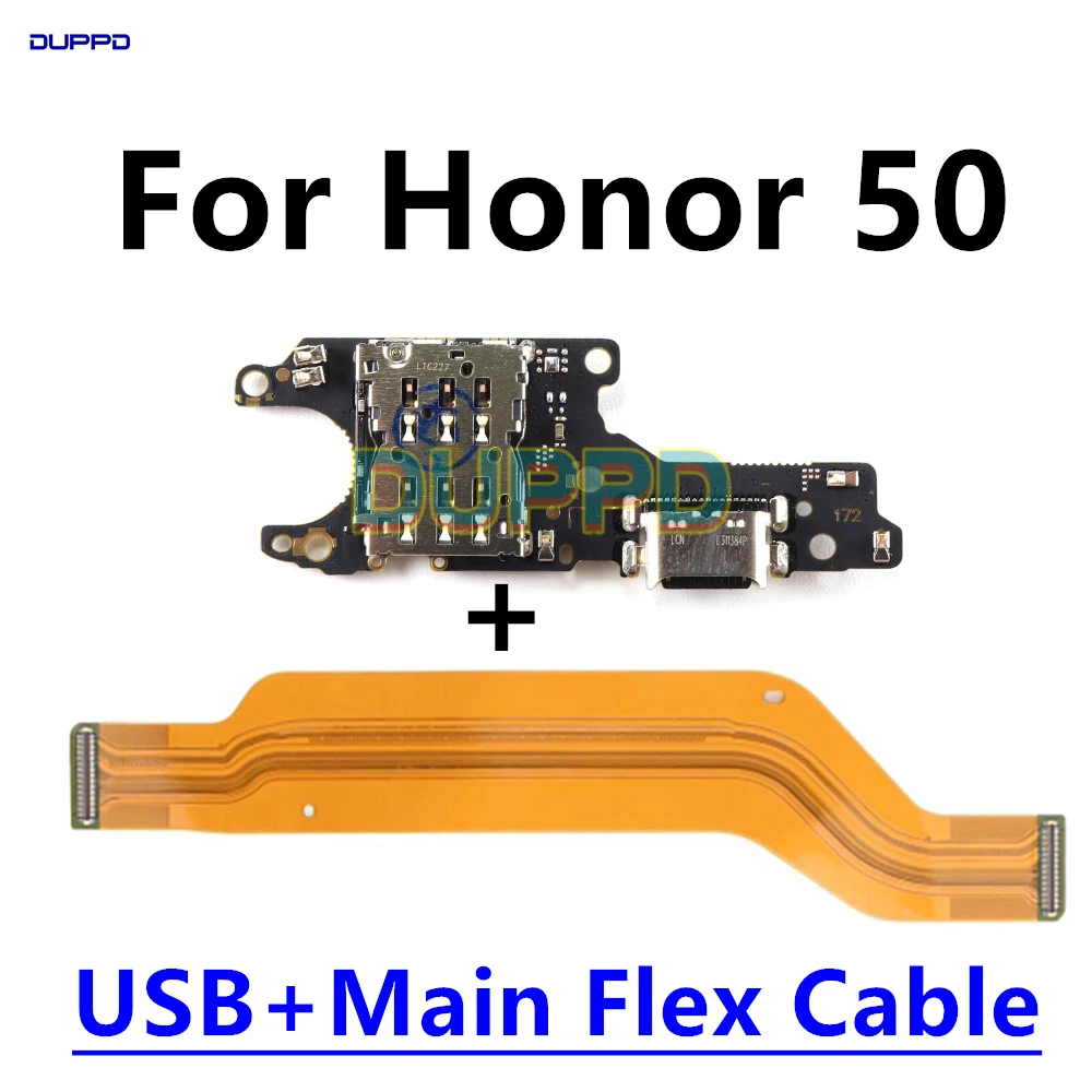 Motherboard Main Board Connect USB Charger Charging Port Microphone Sim Card Reader Dock Board Flex Cable For HuaWei Honor 50