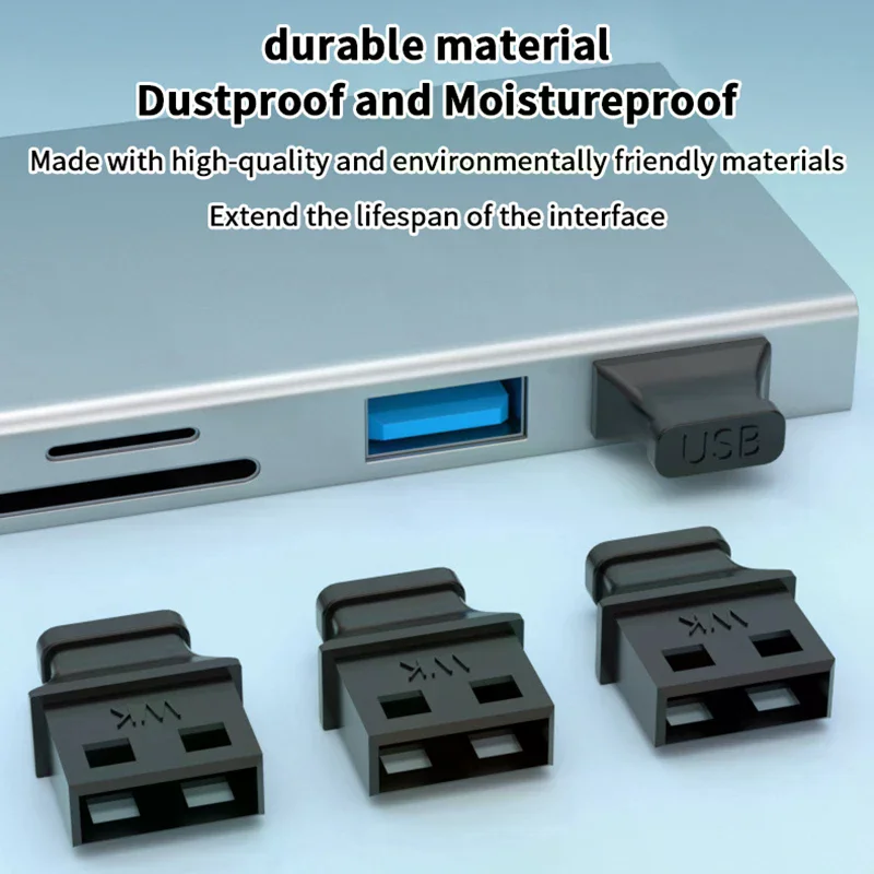 5/10Pcs Type-A USB Port Plug With Handle Anti-dust Cover For Laptop Computer Socket Cap Unused Interface Anti-Dust Plug