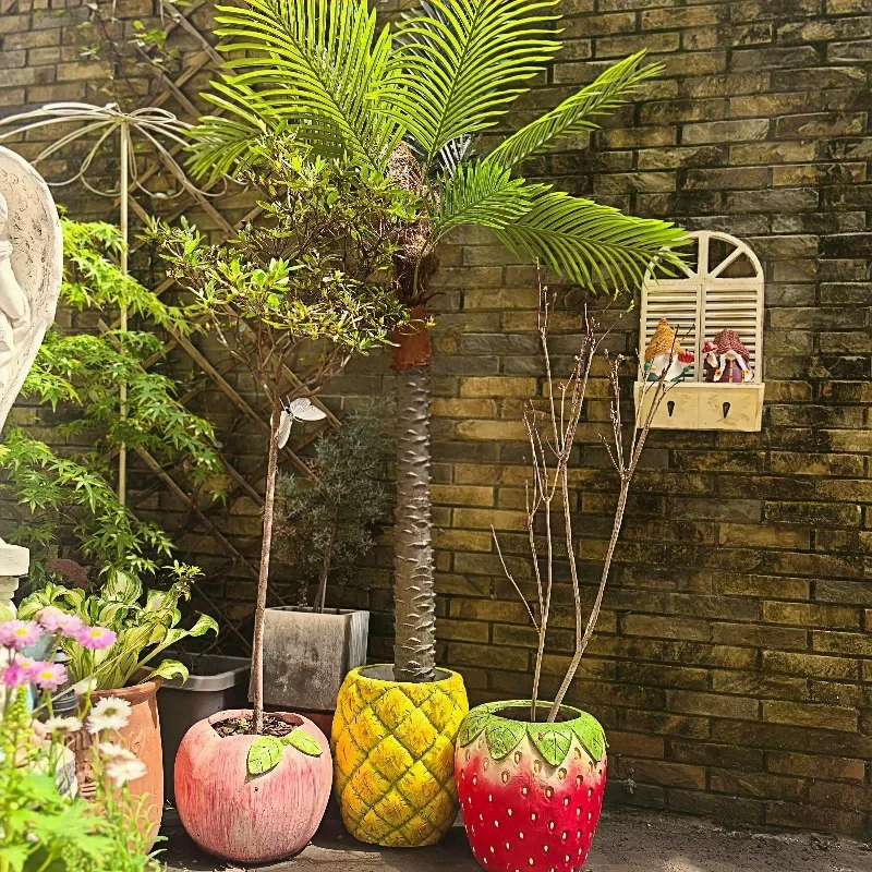 Strawberry apple flower pot fruit flower pot magnesium oxide material fruit series garden garden decoration ornament