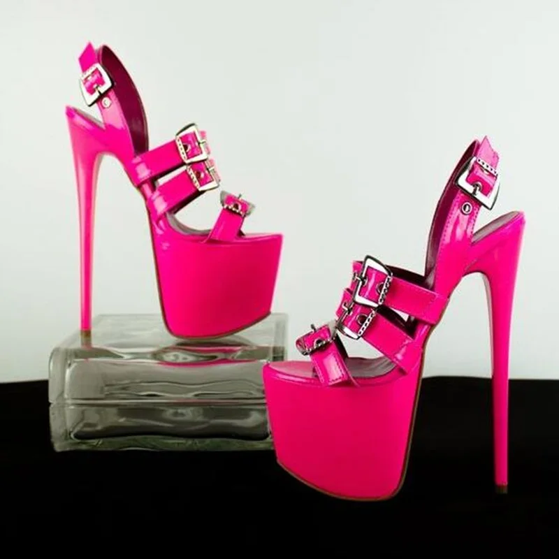 

Belted Buckle Strap High Heel Sandals Platform Stiletto High Heels Slingback Women Shoes Hollow Cutouts Party Dress Shoes