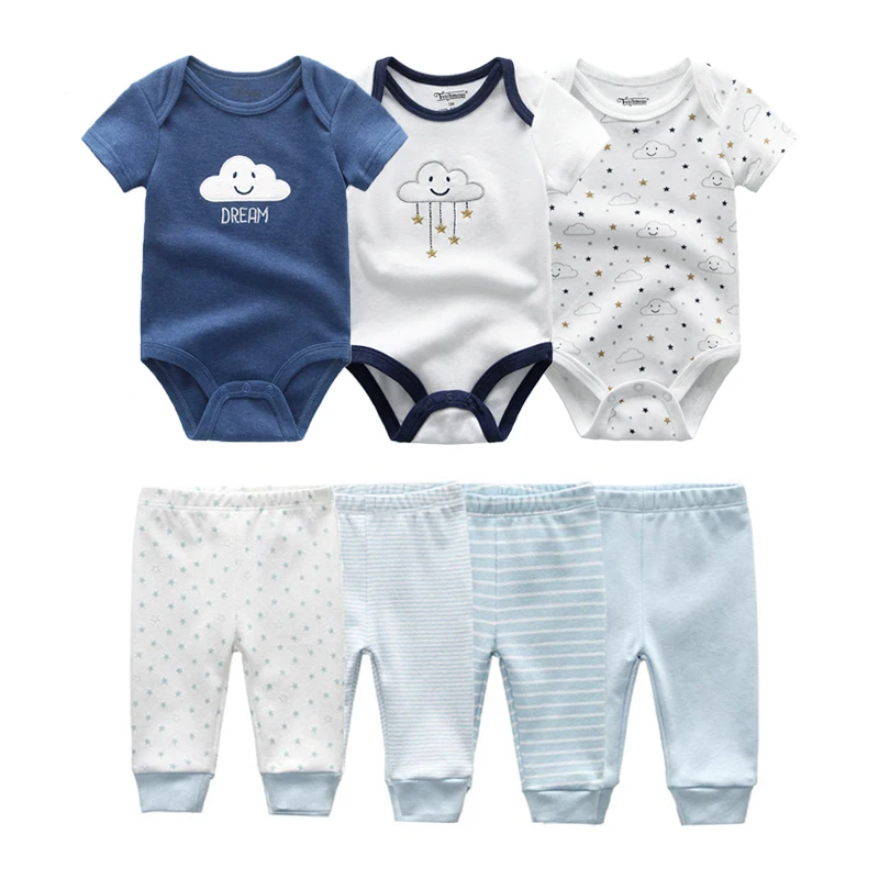 Fetchmous 7pcs/lot Jumpsuit Pants Baby Girl Trousers Baby Bodysuits Pants for Newborn Baby Clothing Soft Baby 0-12 Months