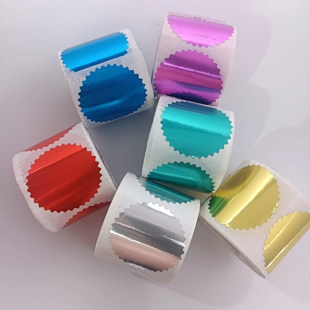 50mm Gear Sticker Concave Convex Printing Metallic Glossy Embossing Stamp Sticker Gift Package Sealing Sticker Scrapbook Sticker