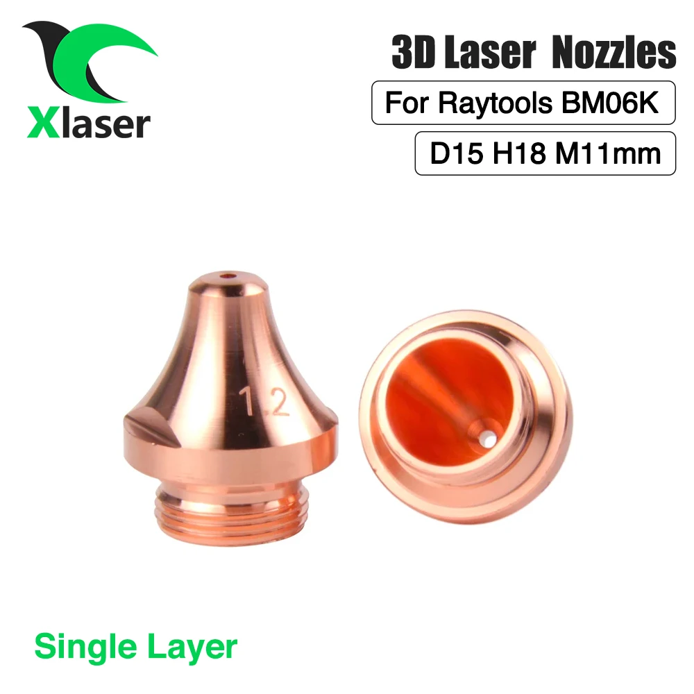 Imagem -02 - Xlaser-raytools 3d Laser Bico Diâmetro 15 mm H18 M11 Calibre 1.04.0 mm Camada Simples ou Dupla Raytools Bm06k3d F200 Cabeça 10 Pcs Lote