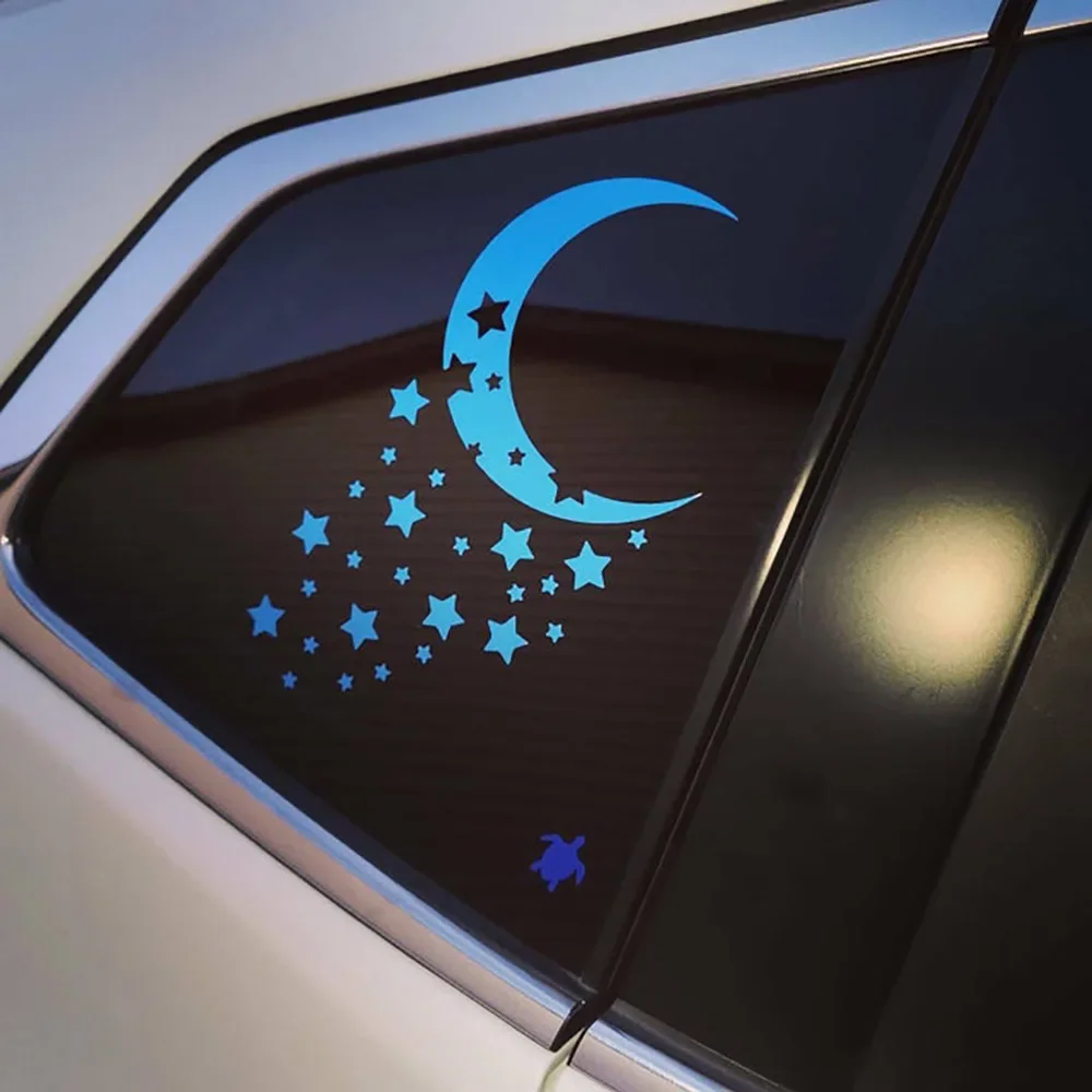 

Moon and Falling Stars Design Car Styling Windows Decor Stickers And Decals Vinyl Accessories For Seat leon mk3,Bmw e46,Hyundai