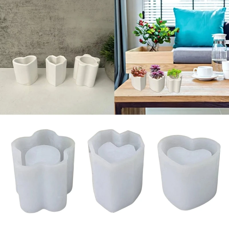 

Flexible Home Decors Moulds Creative Pen Holder Silicone Mold Practical Succulent Plantpot Crafting Moulds