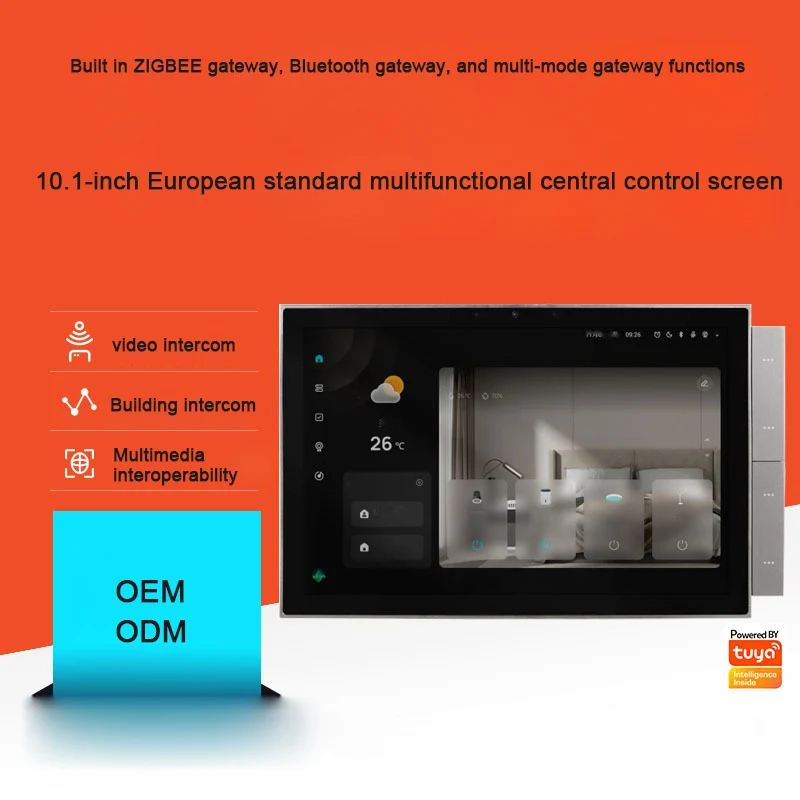 2025 Smart Home System Automation Touch Eingebautes Intercom Gateway-Mikrofon 485 10 Zoll Zigbee Wifi Tuya Max Bedienfeld