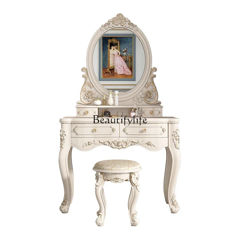 

*Bedroom small apartment multi-functional modern dressing table luxury princess dressing table