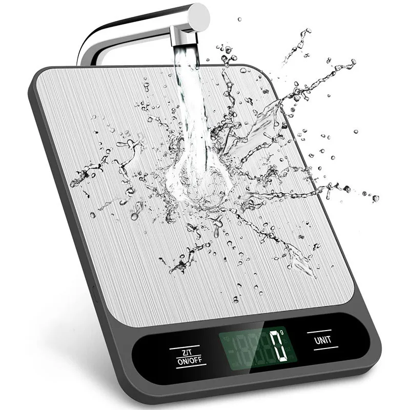 Balance de cuisine électronique, balance alimentaire numérique, acier inoxydable, capacité 10 kg, précision 1 g, mesure en grammes