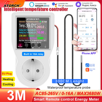 16A AC220V Tuya WIFI Digital Thermostat Socket Incubator Temperature Controller With Timer Switch Cooling Heating 3M NTC Sensor
