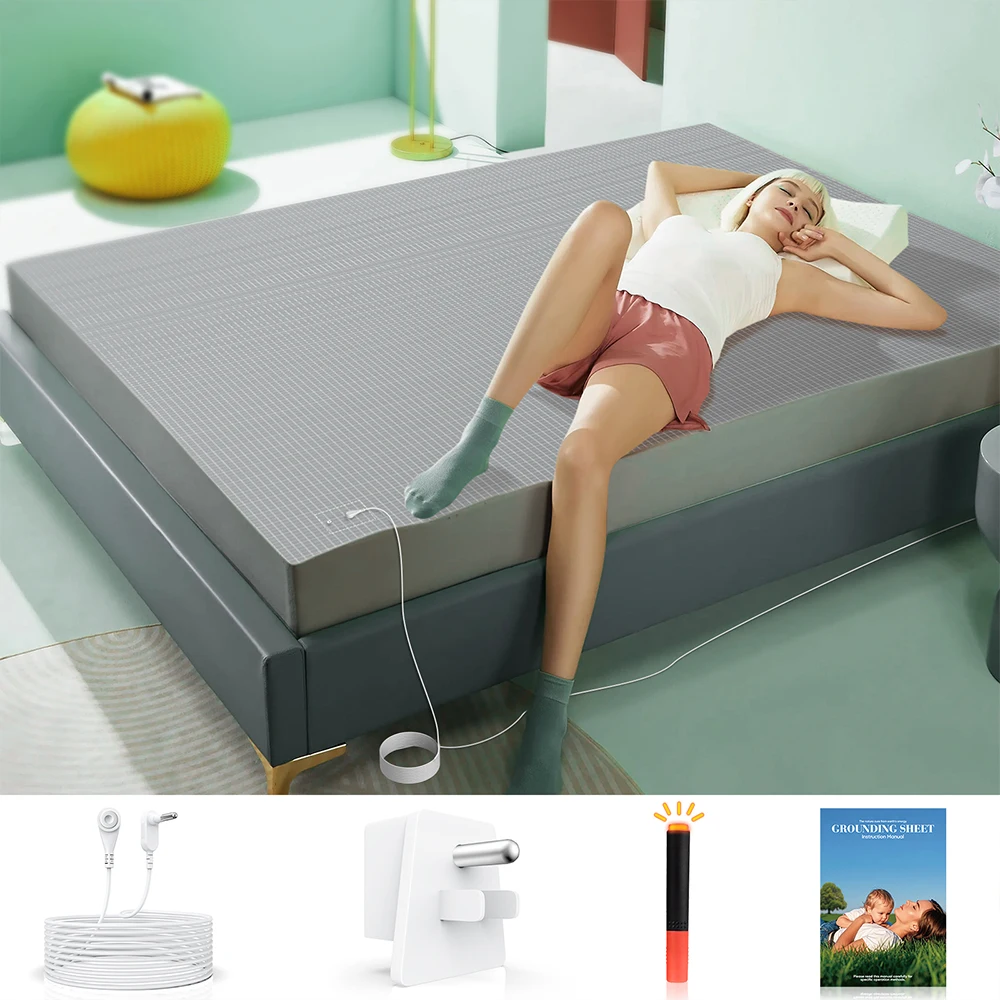 ملاءة التأريض المجهزة من القطن العضوي مع ملاءة سرير تأريض من الألياف الفضية الموصلة للعافية الطبيعية