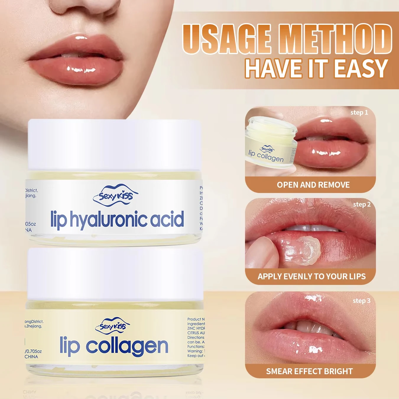 قناع الشفاه الكولاجين للنوم 20 جرام فرشاة الشفاه السيليكون ترطيب عميق طويل الأمد ترطيب تقشير اشراق على نحو سلس