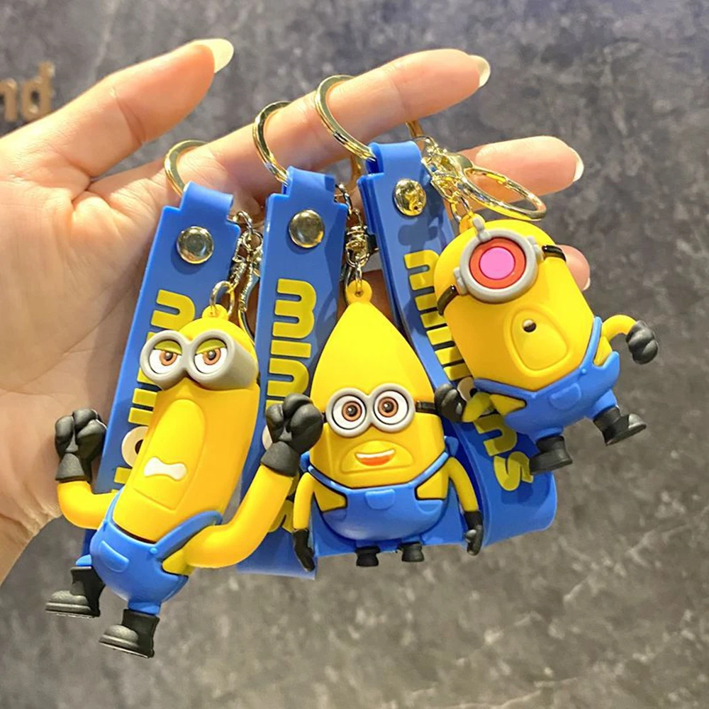 New Cartoon Anime Minions Doll Keychain Cute Cartoon Minion Backpack Pendant Car Keychain Children's Toy Party Christmas Gift