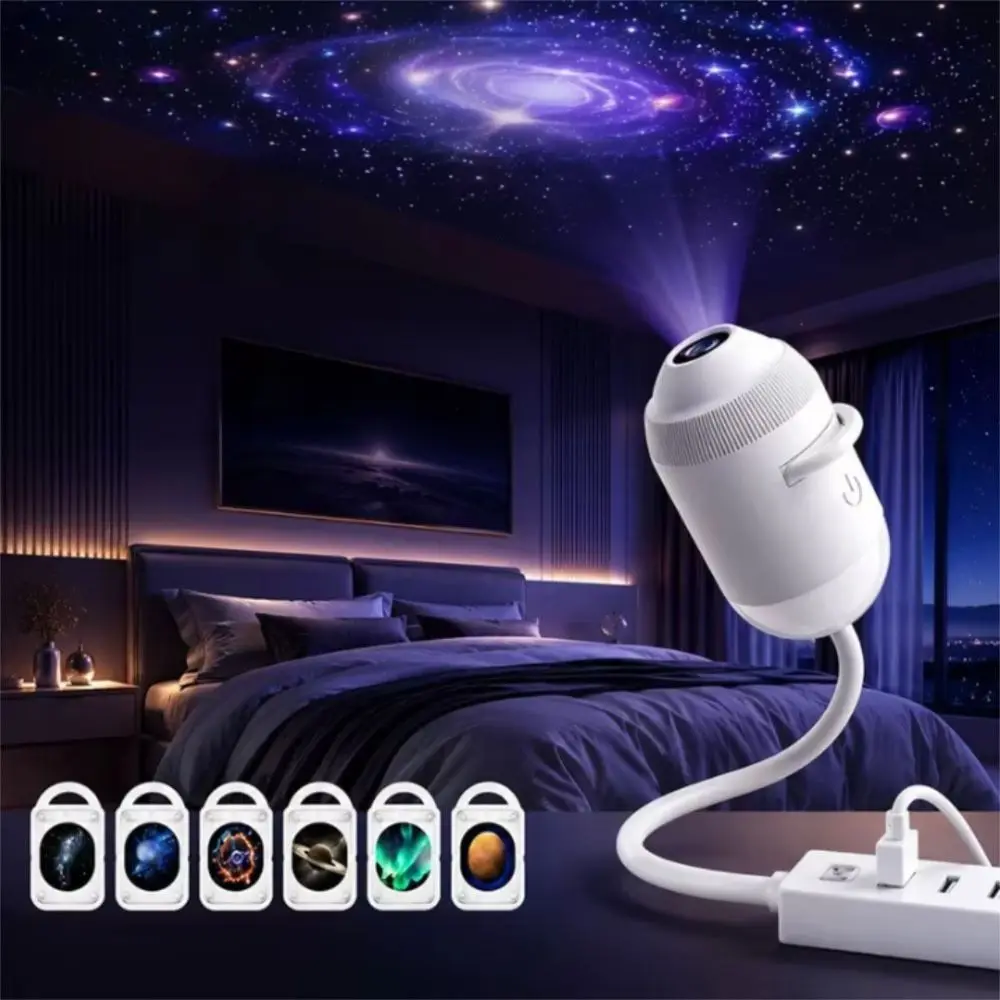 High-definition Galaxy Star Projector 360 Adjust Flexible Gooseneck Night Light Projector Smart Dynamic USB Powered