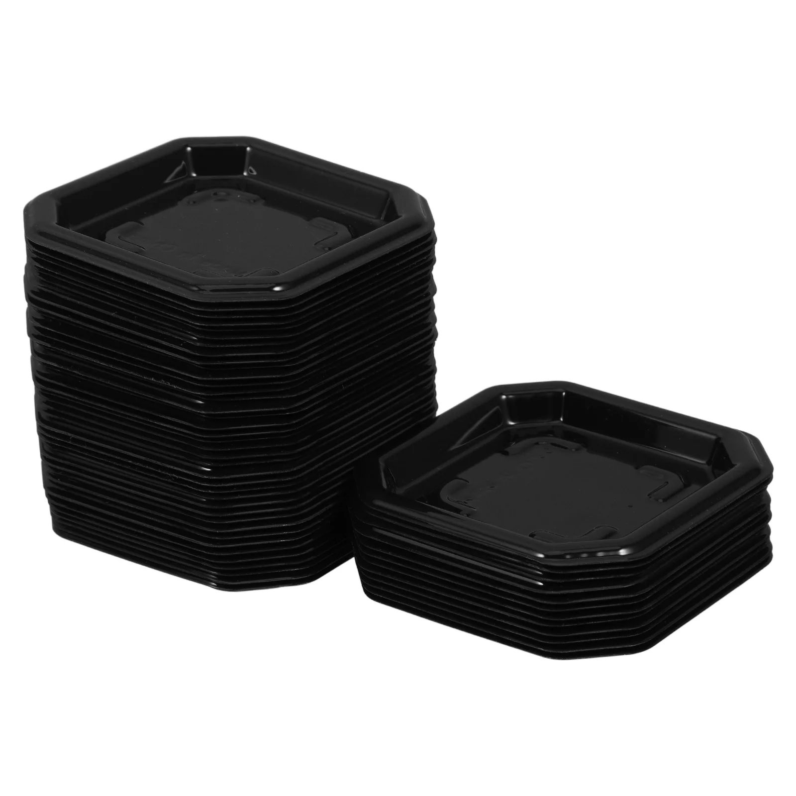 

50Pcs Square Plant Saucer Heavy Duty Transparent Plastic Succulent Bonsai Pots Tray Indoor Outdoor Drip Water Catcher