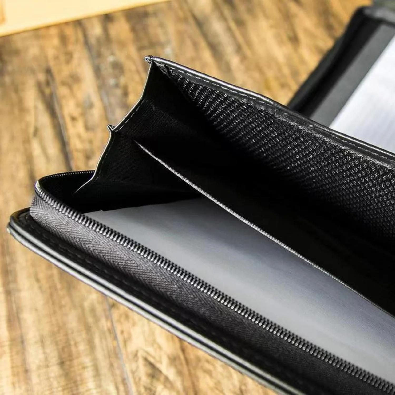 Makeasy portfólio de negócios com zíper padfólio mais inteligente capa protetora tablet apresentação calculadora cartão armazenamento bloco de notas