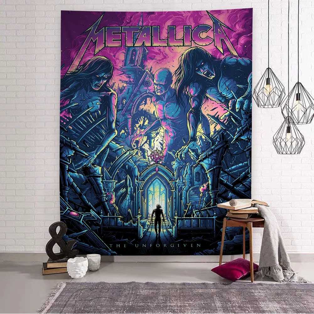 Band M-METALLICA Cool Hanging Bohemian Tapestry Hanging Tarot Hippie Wall Rugs Dorm Home Decor