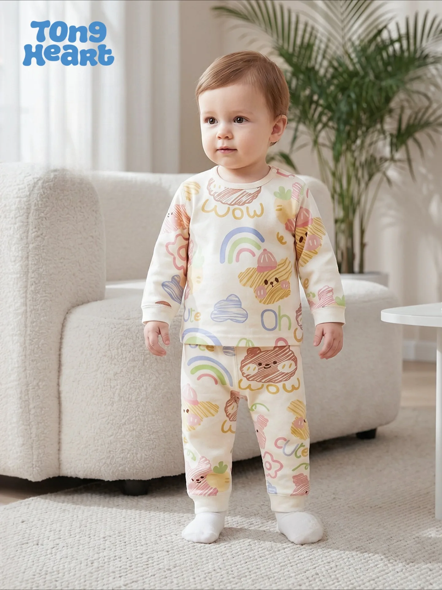 TongHeart Baby Winter- und Herbst-Zweiteiler-Set – Oberteil + Hose. Warm und bequem. Geeignet für Jungen und Mädchen. – Detail 3