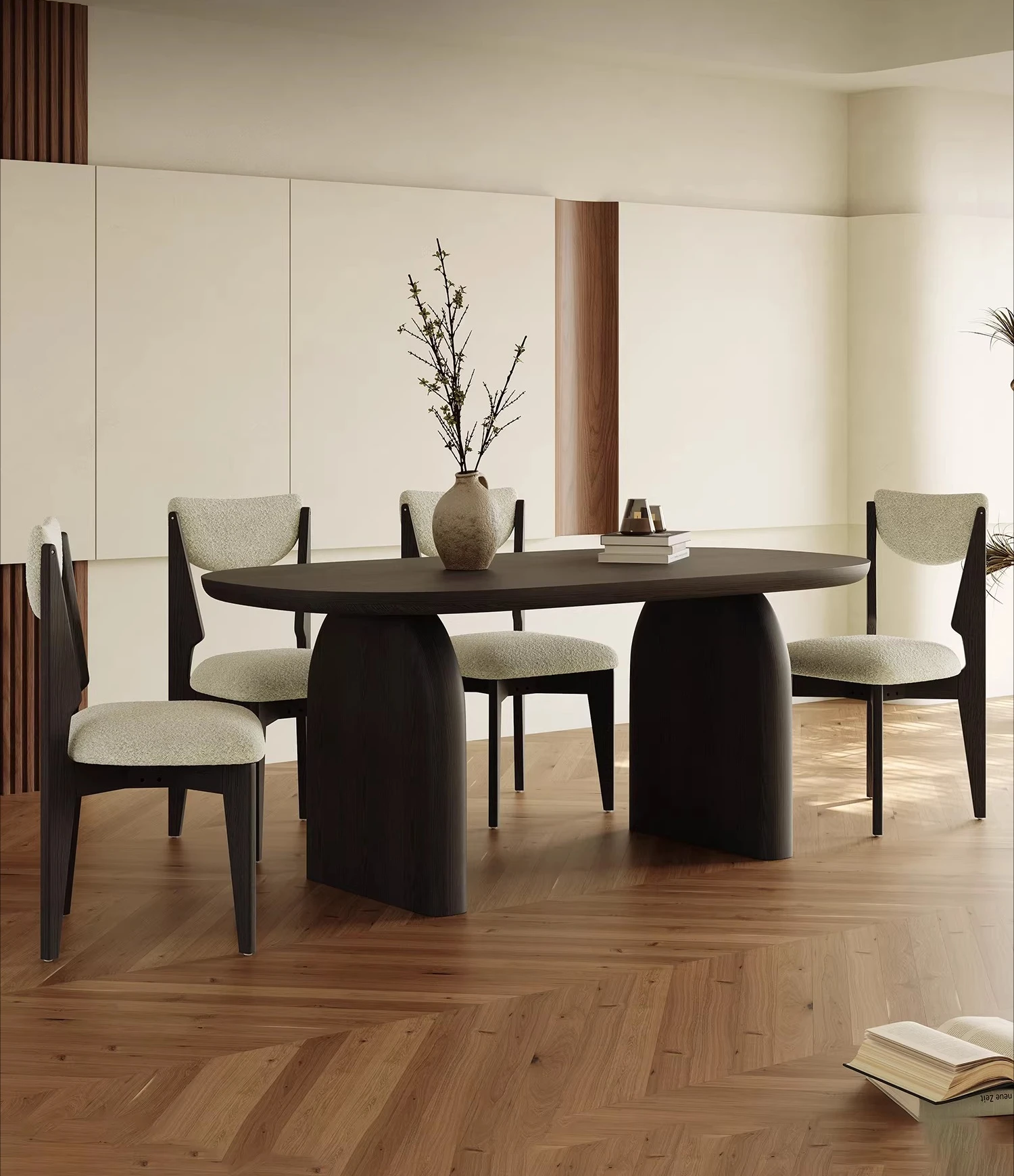 

chair combination household high-end oval living room dining room Italian small apartment designer new dining table