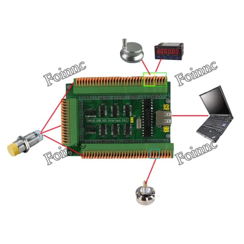 MACH3 USB Hid Manual Control Extended Current Board Voltage 0-5V To 64 Digital For CNC Milling Machine