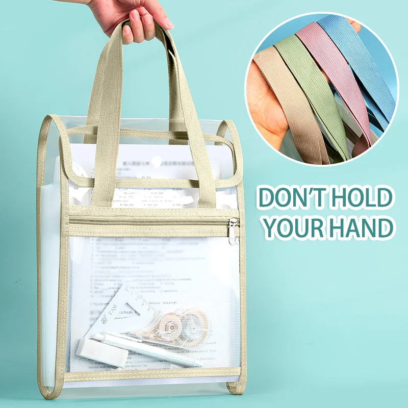 HUAJIE A4 투명 아코디언 파일 폴더, 학생 주제 Stora를 위한 13 포켓 수직 휴대용 확장 문서 주최자