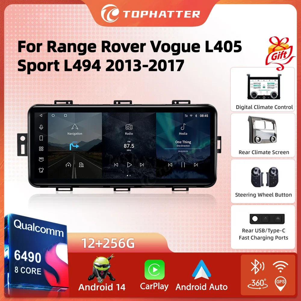 

12.3‘’ Android 15 wifi+4G Carplay Auto BT Car Radio For Land Rover Range Rover Navigation GPS Video Stereo Multimedia DVD DSP