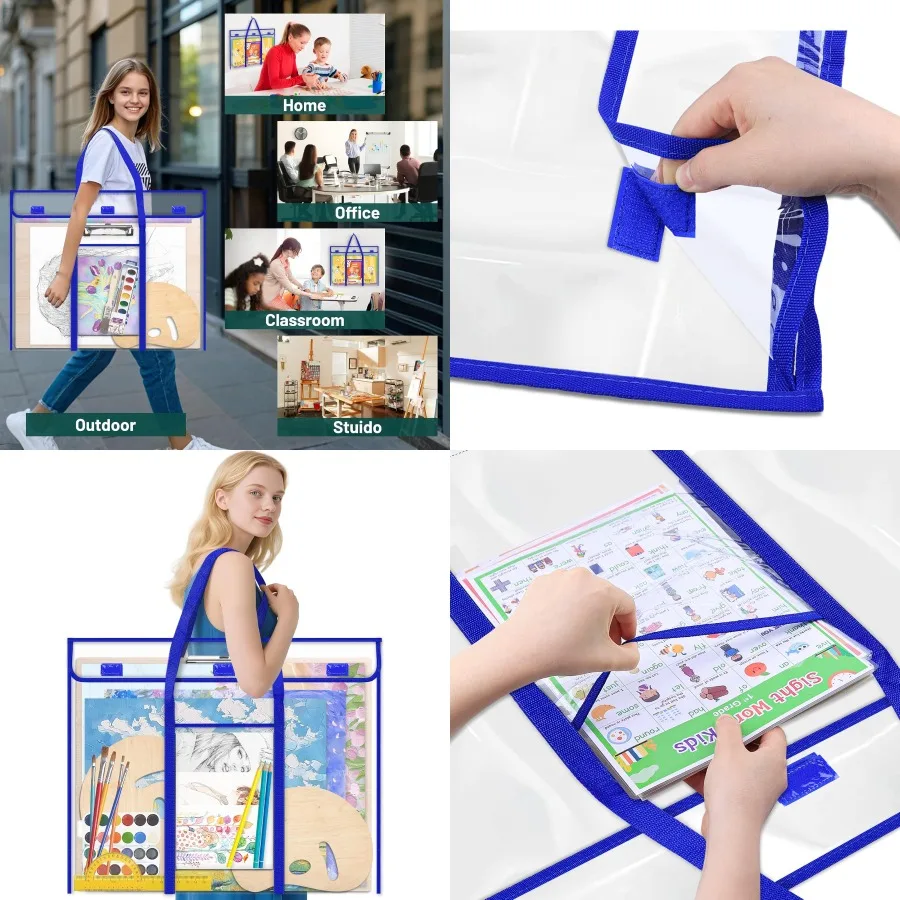 30 x 24 Inch Art Portfolio Case for Artists and Students: Waterproof Storage Bag with Interior Pocket and Reinforced Handle Ide