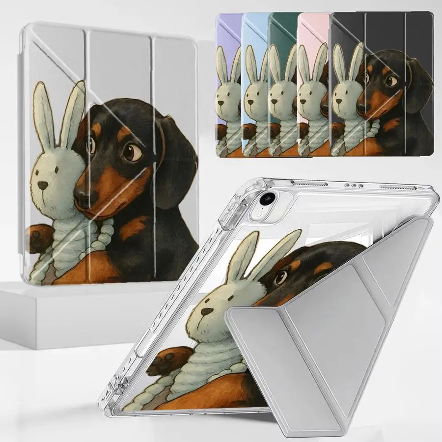 

Чехол-подставка Y-Fold для планшетов iPad Air 4, 5, M3, M2, 1, 2, M4, 11 дюймов, Pro 2025, Mini 6, 7, Pro 11-го, 10-го, 9-го, 8-го, 7-го поколений, 12.9 дюймов, с рисунком кролика