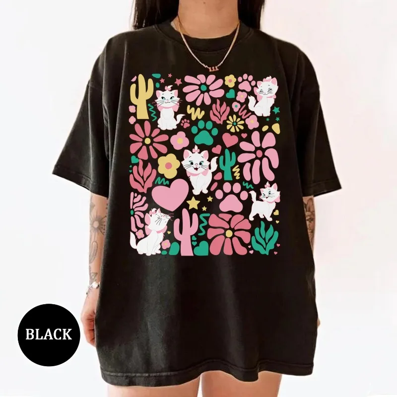 قميص ديزني فلورال بوهو أرستوكاتس ماري، قميص أرستوكاتس ماري أنا سيدة لطيف على شكل قطة، قميص ديزني لاند المتطابق للعائلة