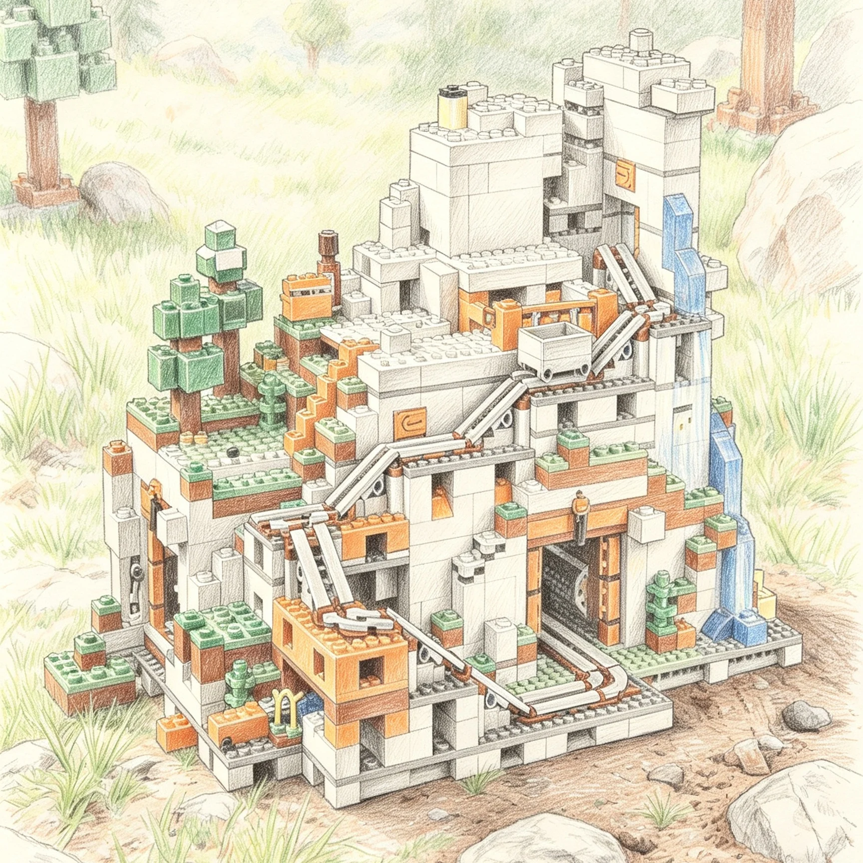 DIY building blocks; cave decryption; interactive mechanisms; gift; 2688 pieces