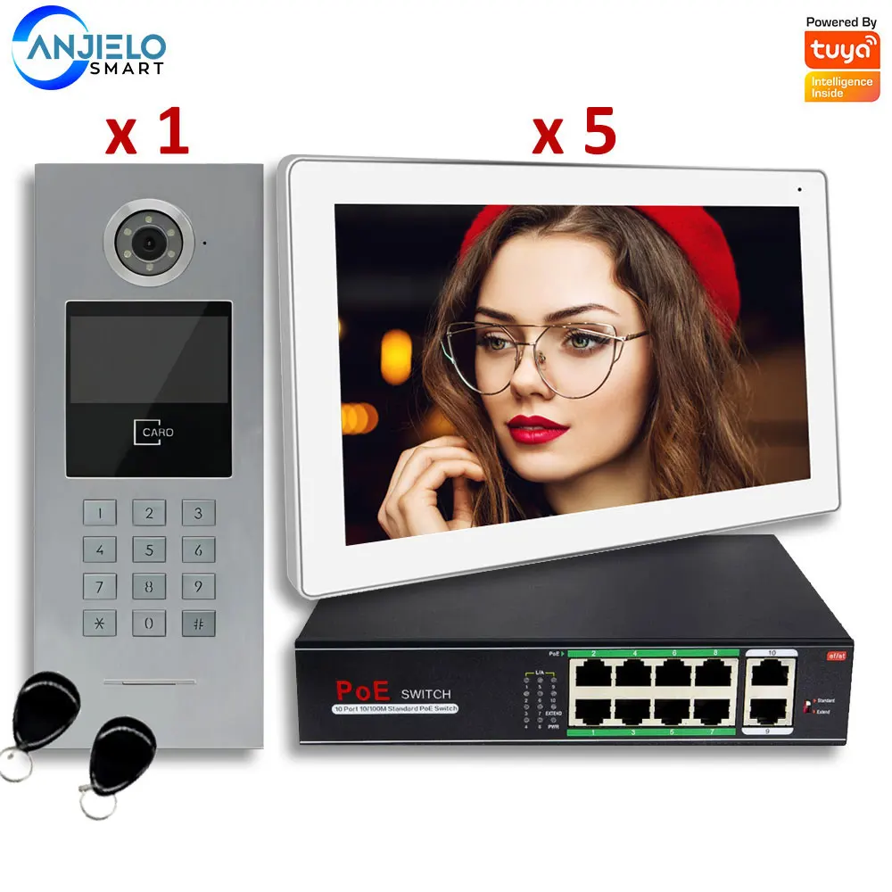 

Tuya Smart 7-inch IP Video Intercom Phone for Apartment Building Security Home Access Control System Digital Keypad with IC Card