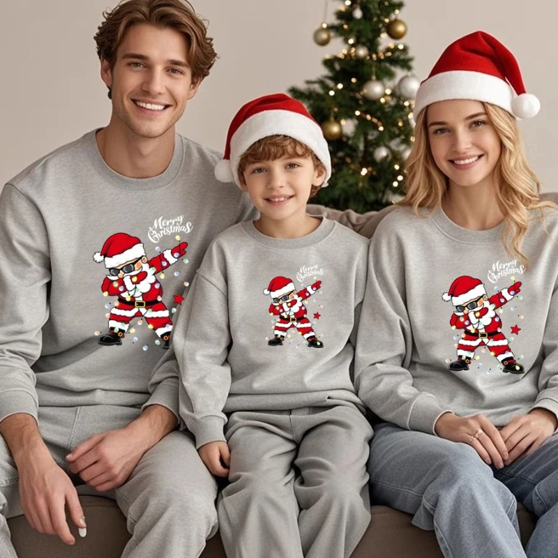 

Disney Christmas Santa Family Hoodies: Red Matching Outfits for Mother-Daughter & New Year Family Photos