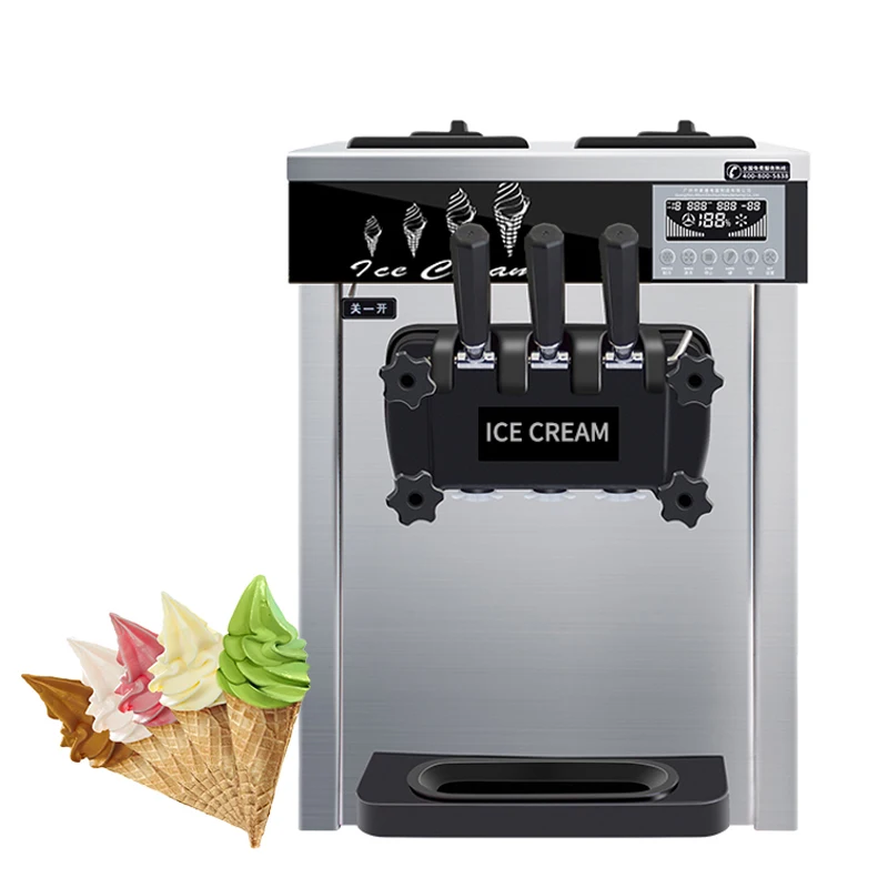 

High Quality Fast Shipping Machine a Glace Ice Cream with Two Hoppers 1600w Soft Serve Ice Cream Machine