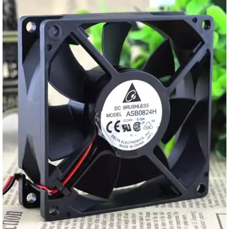 New Cooler Fan for Delta ASB0824H 24V 0.12A 8CM 2 Wire Inverter Cooling Fan 80 * 80 * 25MM