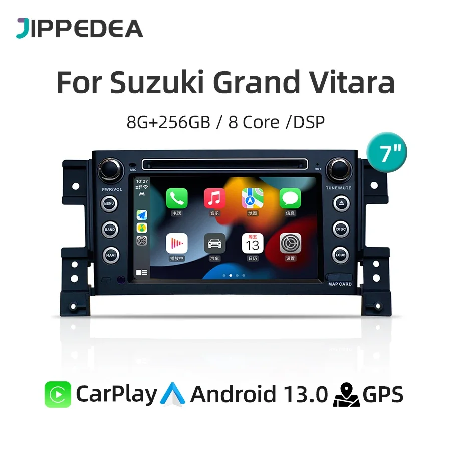 Android 13 Qualcomm 8G 256G CarPlay GPS Navigation WiFi Bluetooth Car Multimedia Player Radio For Suzuki Grand Vitara 2005-2016