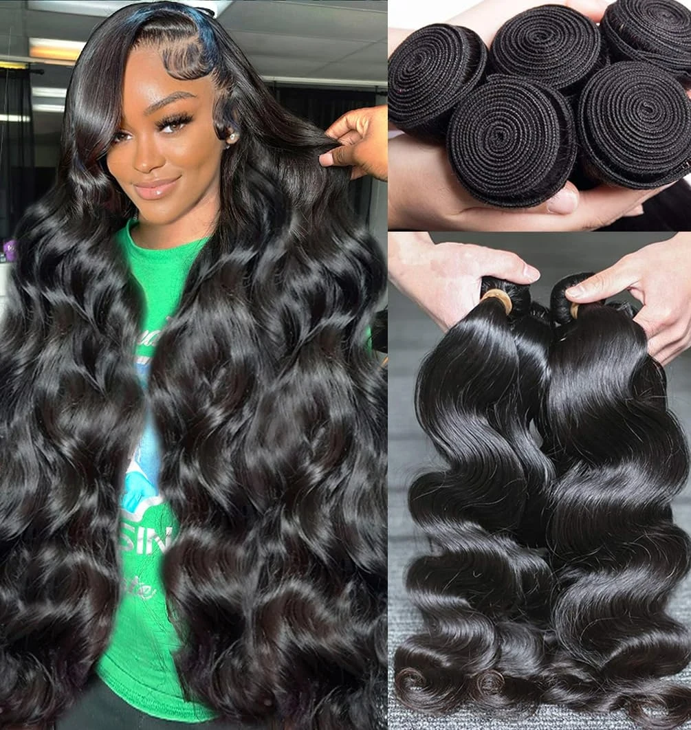 Body Wave 26 28 30 Inch Remy Raw Virgin Unprocessed 100% Human Hair Water Wave Extensions 3 4 Bundles Deal