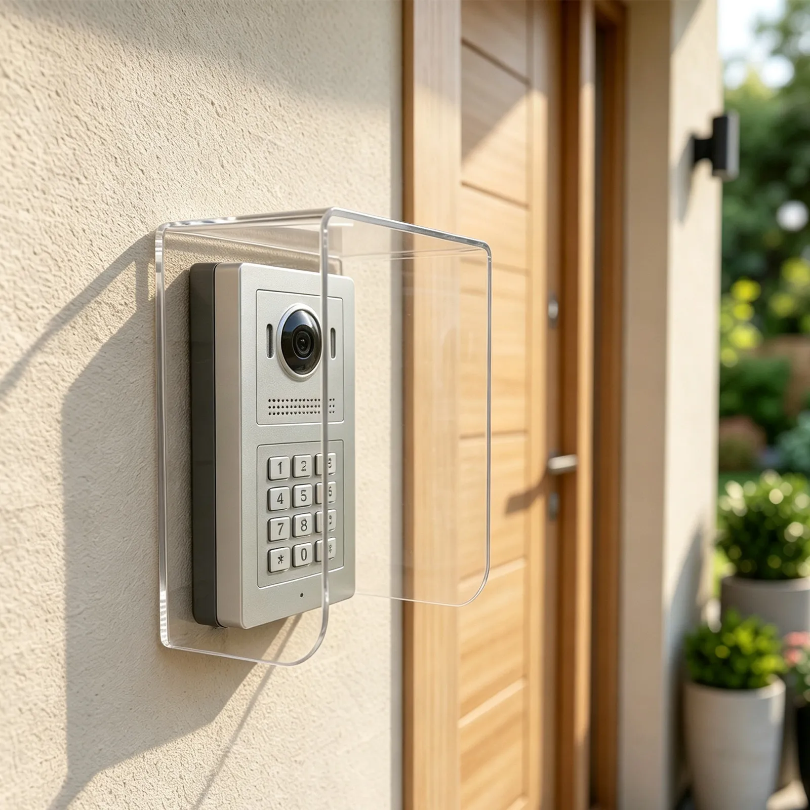 Access Control Rain Cover Transparent Thickened Plastic Protective Shield for Outdoor Door Buttons Weatherproof Exit Button Rain