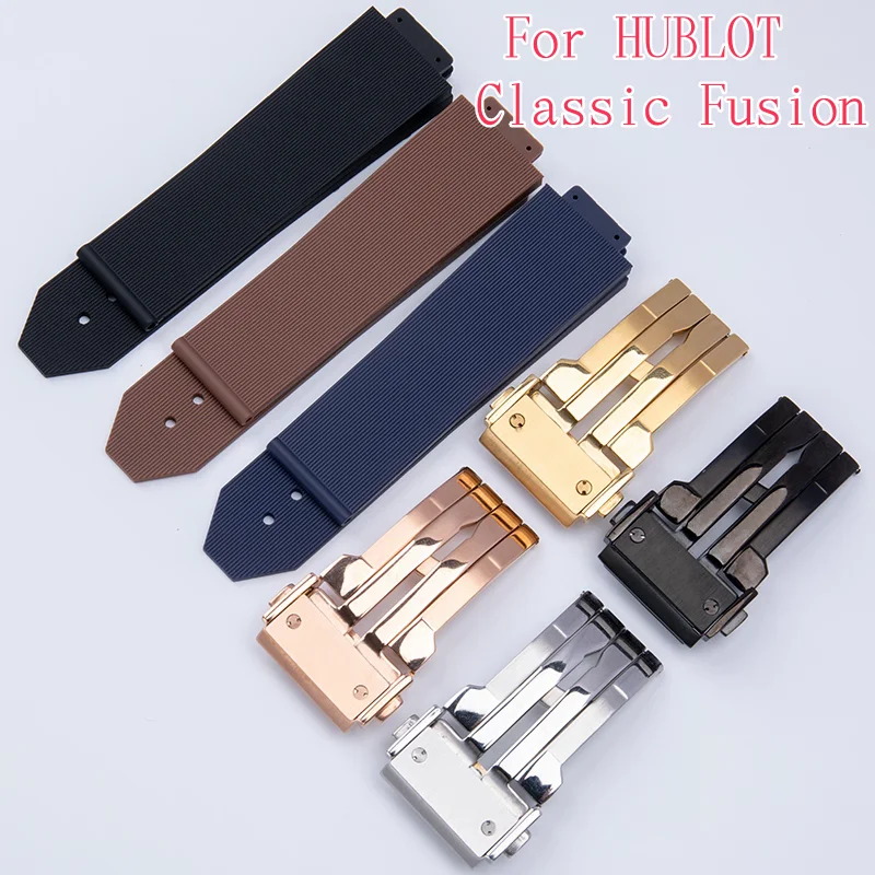 19x26MM 16X21MM13X20MM Silicone Rubber Watch Strap for HUBLOT Classic Fusion Curved End Links Waterproof Replacement Watch Band