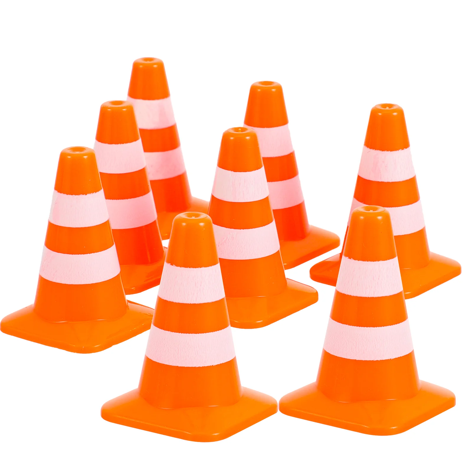 7 Pcs Road Sign Simulation Roadblocks Toy Traffic Cones Outdoor Playset DIY The Mini