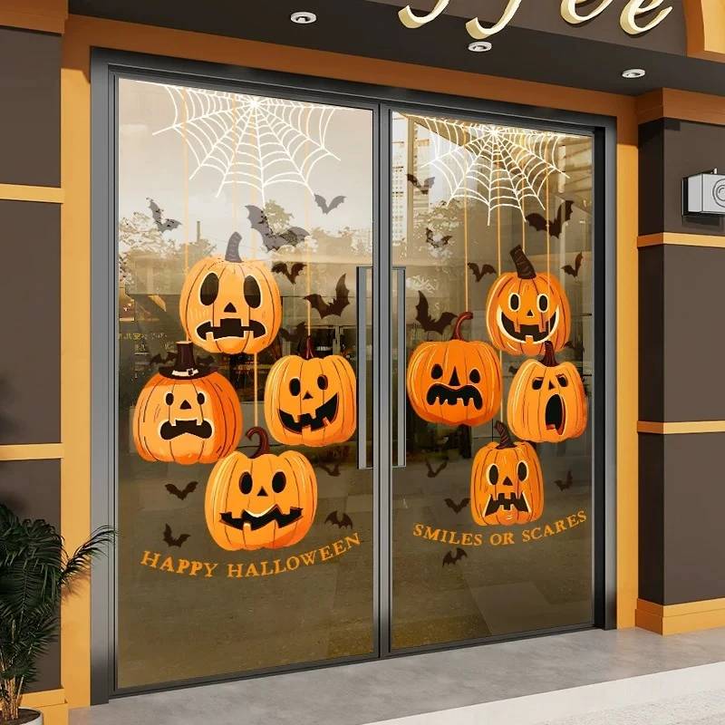 Halloween Static Cling Window Decals– Glass Door Decor for Jewelry Clothing Stores