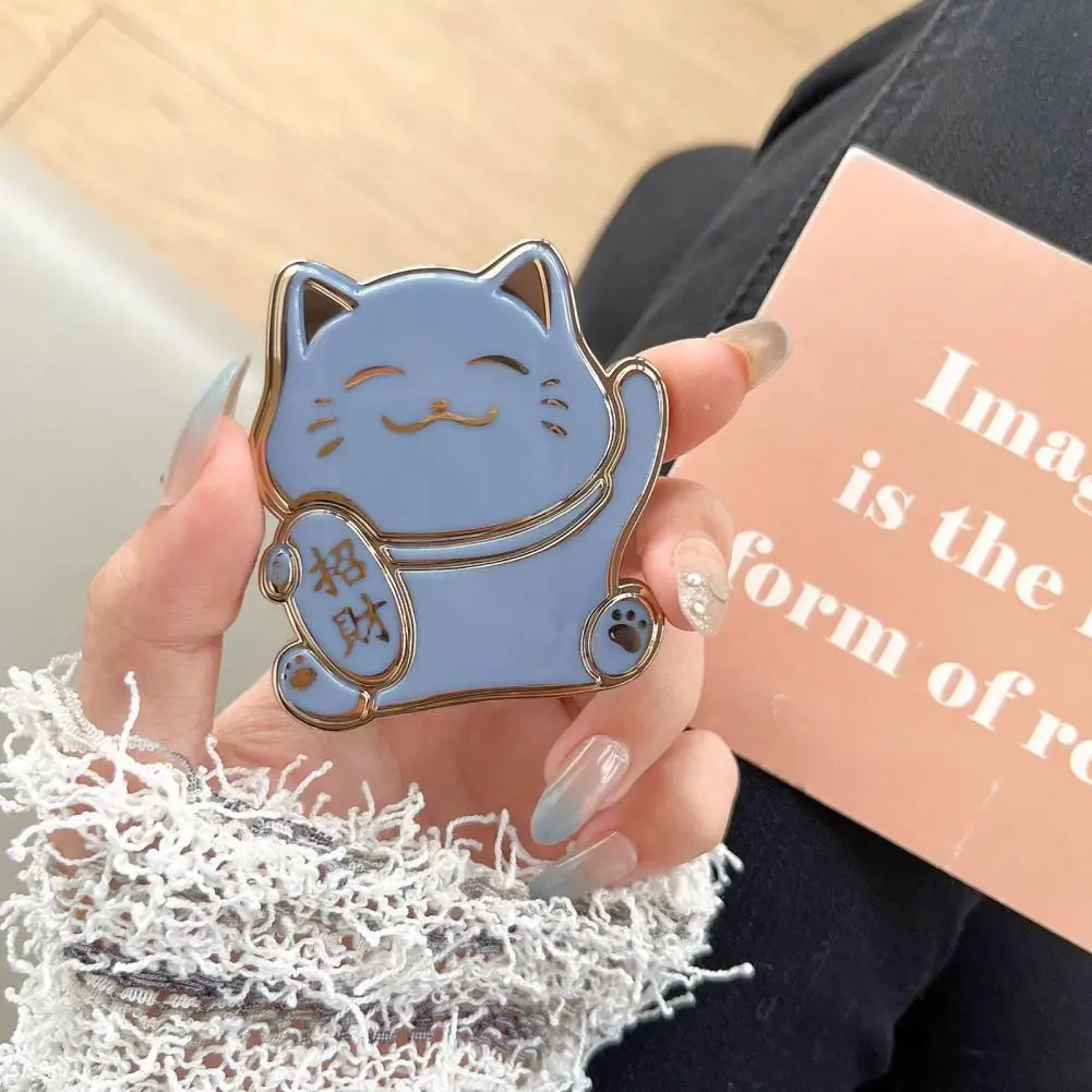 Telescopic Phone Holder Lucky Cat Shape Foldable Cell Phone Stand Universal Candy Color Holder for Desk Tablet Multi Functions