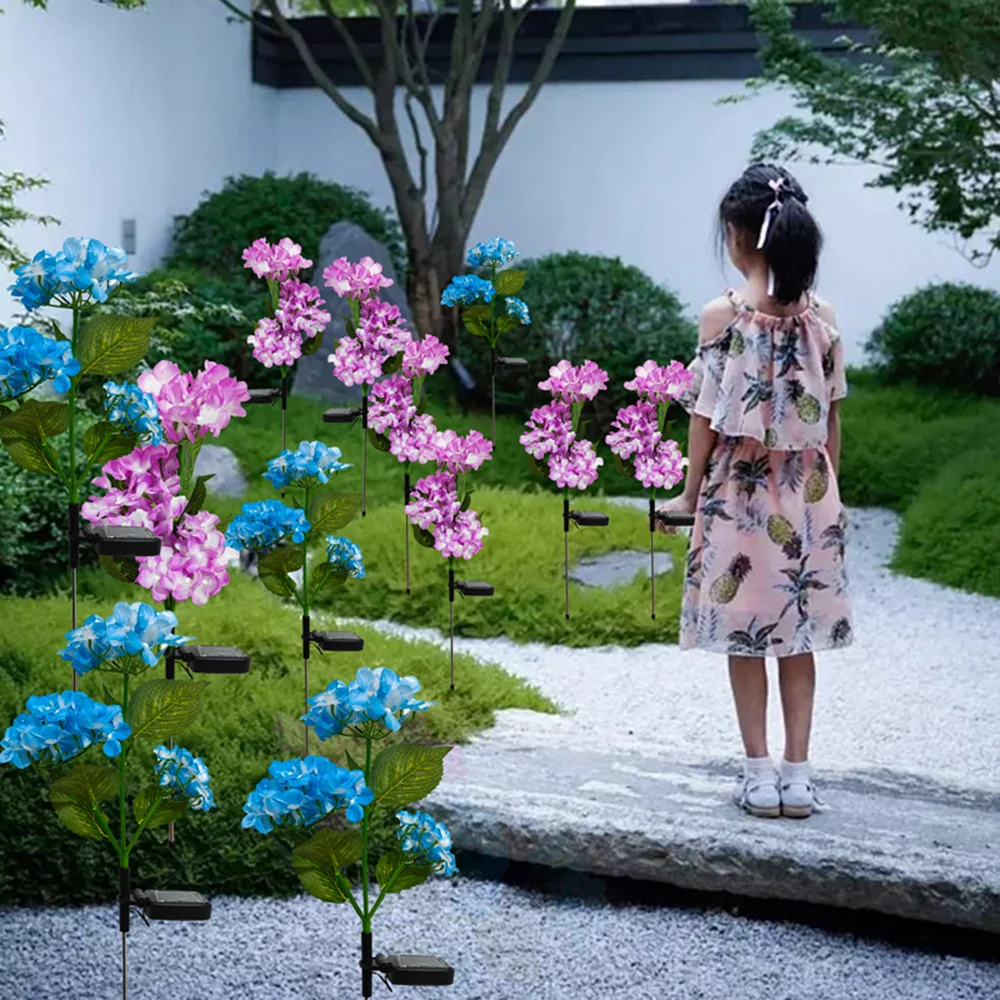 1PC Solar-Powered Hydrangea Lanterns, Outdoor Landscape Lanterns, Garden Lanterns, Solar-Powered Lawn Lanterns, Rose Lanterns image 5
