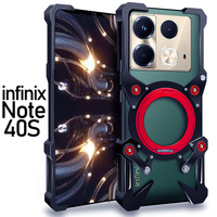 Magnetic Rimless 360 Shockproof rotating Stand Bumper Case For infinix NOTE 40 PRO,NOTE 40 PRO Plus Armor Metal Case Cover
