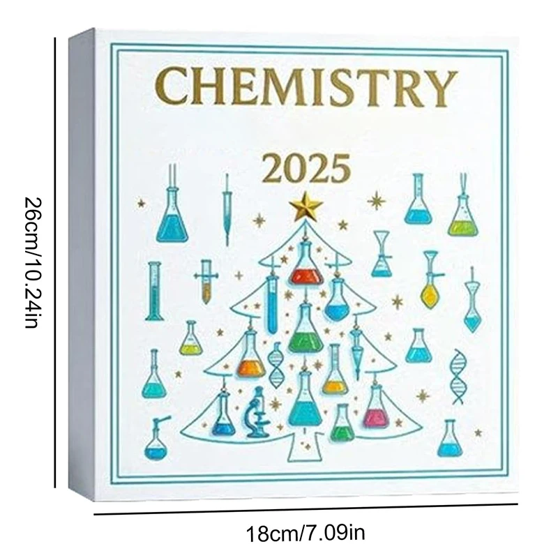 صندوق هدايا مفاجآت لعيد الميلاد لمدة 24 يومًا من الكيمياء، تقويم مجيء تحت عنوان علمي مع 24 زينة مستوحاة من المختبر #6