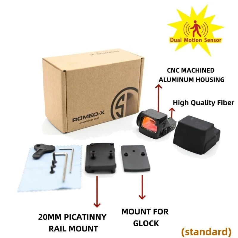 S * G R-X PRO ريد دوت البصر 1x24 مللي متر مسدس صغير مسدس ريفلكس البصر ث/RM * البصمة لنطاق بندقية غلوك البصرية المدمجة #6